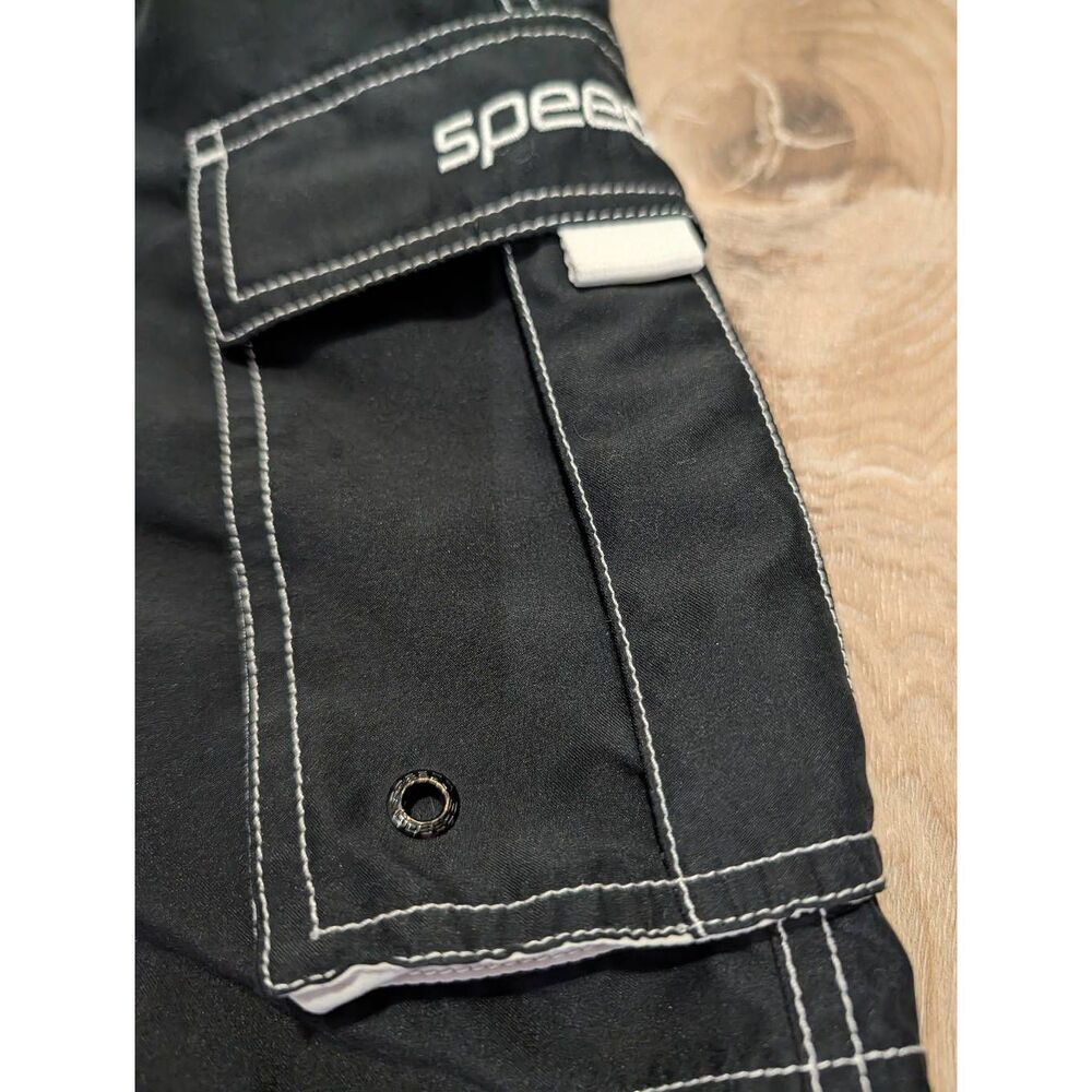 Speedo Men's Marina Volley Swim Trunk Black Cargo Pockets Sz XXL EUC - Picture 9 of 16